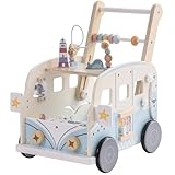 ROBUD Lauflernwagen Holz, Multifunktion Baby...