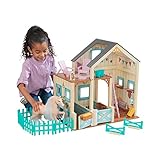 KidKraft Sweet Meadow Pferdestall Puppenhaus mit Pferd...